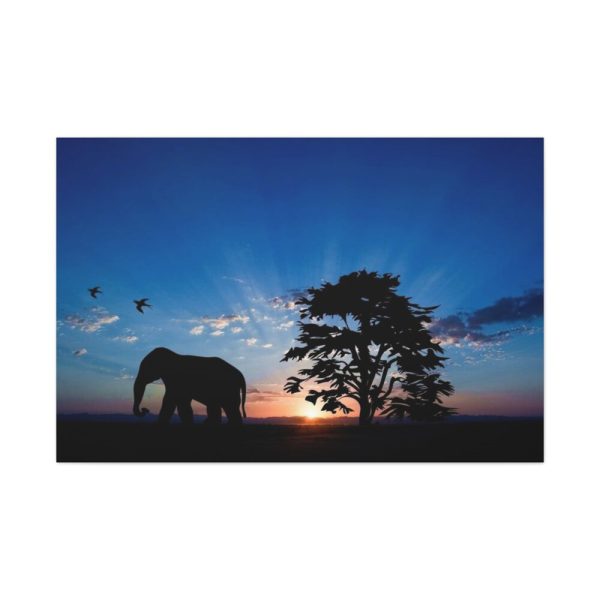 91638-286.jpg Elephant and Sunset Standard Canvas
