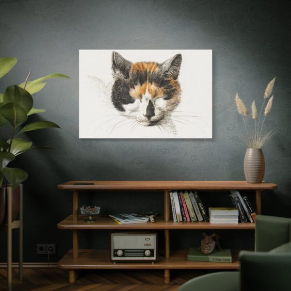 91638-314.jpg Head of a Calico Cat with Closed Eyes by Jean Bernard Standard Canvas