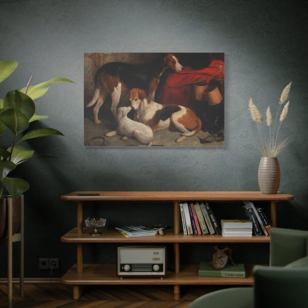 A Couple of Foxhounds with a Terrier by William Barraud Standard Canvas
