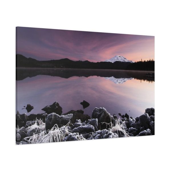 Snowy Mountains Over Lake Standard Canvas
