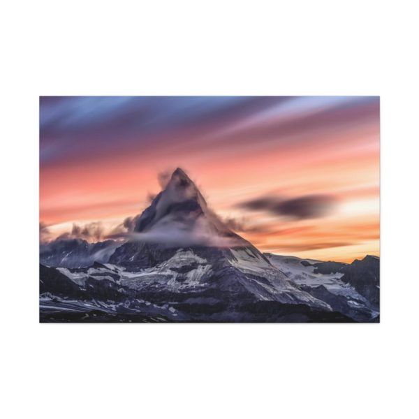 91638-495.jpg Snowcapped Mountain Peak on a Cloudy Sunrise in Matterhorn Standard Canvas