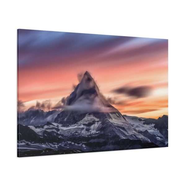 91638-496.jpg Snowcapped Mountain Peak on a Cloudy Sunrise in Matterhorn Standard Canvas