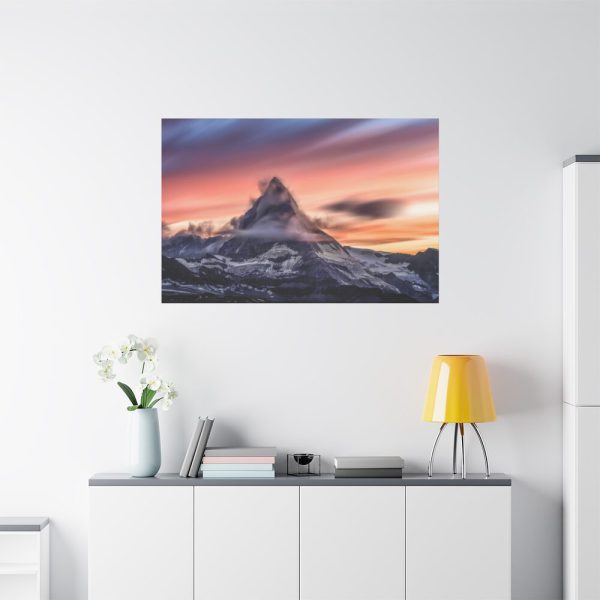 91638-497.jpg Snowcapped Mountain Peak on a Cloudy Sunrise in Matterhorn Standard Canvas