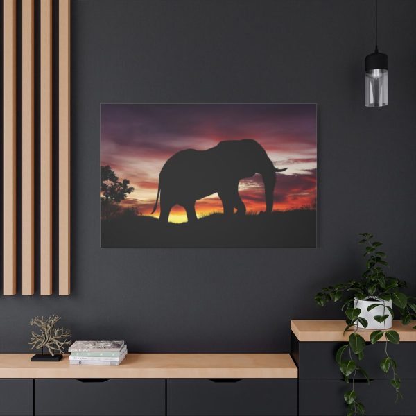 91638-533.jpg Elephant and Sunset in Africa Standard Canvas