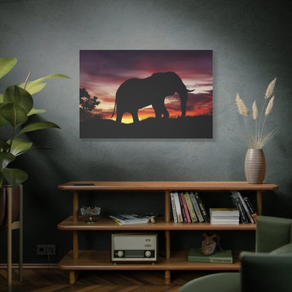 91638-534.jpg Elephant and Sunset in Africa Standard Canvas