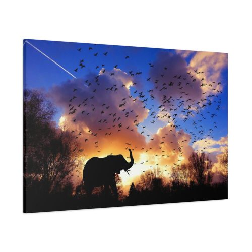 Elephants and Birds in the Nature Standard Canvas