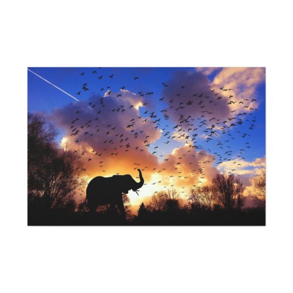 Elephants and Birds in the Nature Standard Canvas