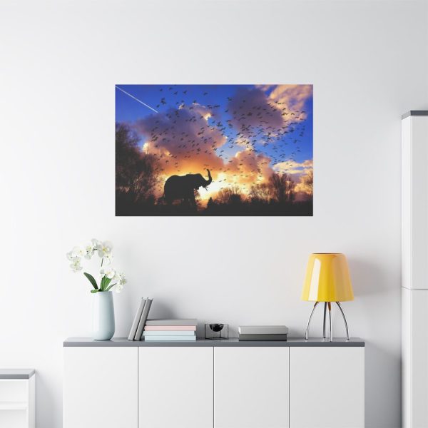 Elephants and Birds in the Nature Standard Canvas