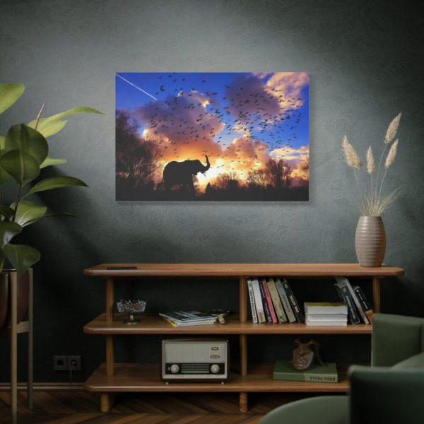 Elephants and Birds in the Nature Standard Canvas