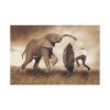 91638-561.jpg Elephant Play on the Rain with Umbrella Standard Canvas