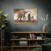 91638-564.jpg Elephant Play on the Rain with Umbrella Standard Canvas