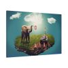 91638-570.jpg Elephant and Giraffe Illustration Standard Canvas