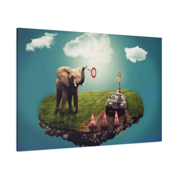 91638-570.jpg Elephant and Giraffe Illustration Standard Canvas