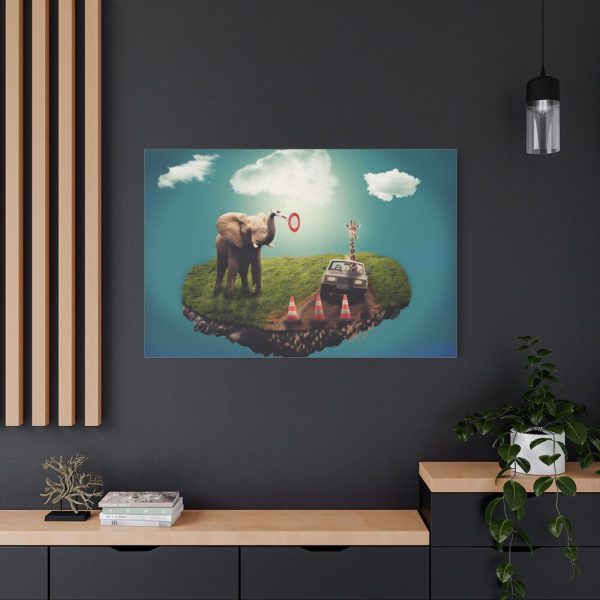 91638-573.jpg Elephant and Giraffe Illustration Standard Canvas