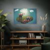 91638-574.jpg Elephant and Giraffe Illustration Standard Canvas