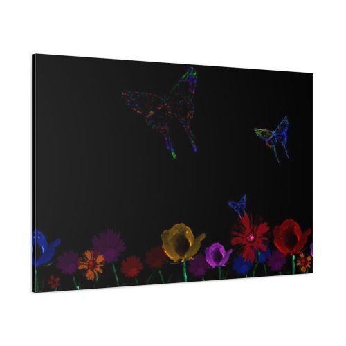 Abstract Floral Butterfly Design Standard Canvas
