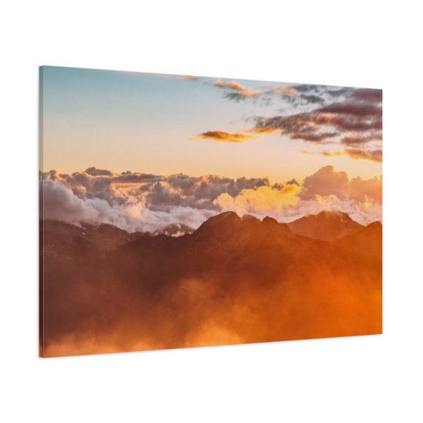 91638-615.jpg Clouds Envelope a Mountain Range During Sunset Standard Canvas