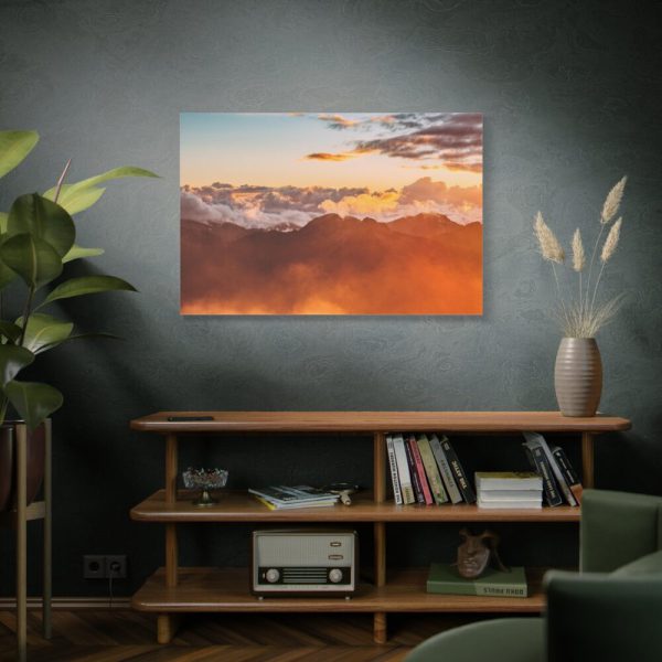 91638-619.jpg Clouds Envelope a Mountain Range During Sunset Standard Canvas