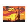 91638-736.jpg Cactus in Desert, Yellow Sky and Cow Standard Canvas