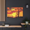 91638-738.jpg Cactus in Desert, Yellow Sky and Cow Standard Canvas