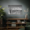 91638-889.jpg Black and White Cactus in Desert Standard Canvas