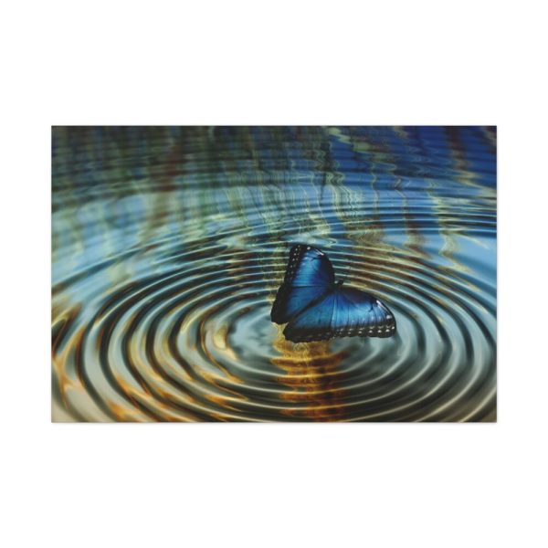 91638-91.jpg Butterfly on Collage Rings Standard Canvas