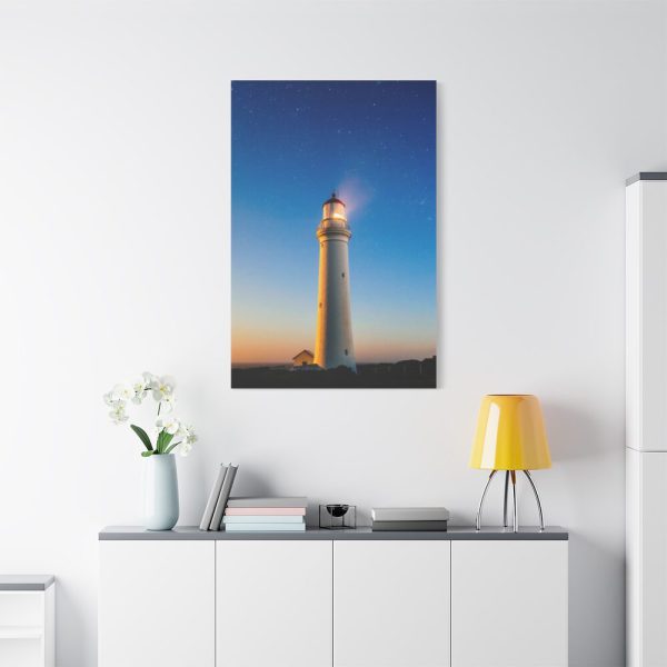 Lighthouse With Starry Night Standard Canvas