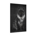 Black Silver Maine Coon Cat Sitting Standard Canvas