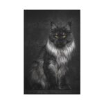 Black Silver Maine Coon Cat Sitting Standard Canvas - Image 2