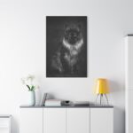 Black Silver Maine Coon Cat Sitting Standard Canvas - Image 3