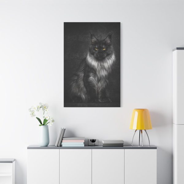 91655-92.jpg Black Silver Maine Coon Cat Sitting Standard Canvas
