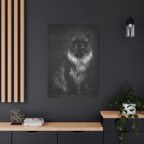 91655-93.jpg Black Silver Maine Coon Cat Sitting Standard Canvas