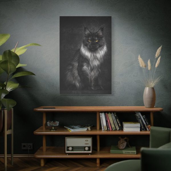 91655-94.jpg Black Silver Maine Coon Cat Sitting Standard Canvas