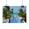 92368-26.jpg Sunny Beach With Palm Tree and Blue Sky Poster