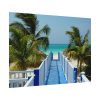 92368-27.jpg Sunny Beach With Palm Tree and Blue Sky Poster