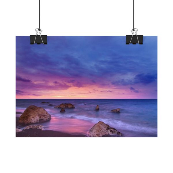 92368-41.jpg Rocks, Pink, Purple and Navy Sky Poster
