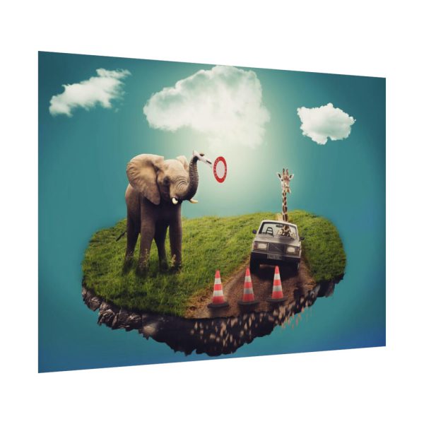 92368-7.jpg Elephant and Giraffe Illustration Poster