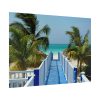 92369-27.jpg Sunny Beach With Palm Tree and Blue Sky Poster