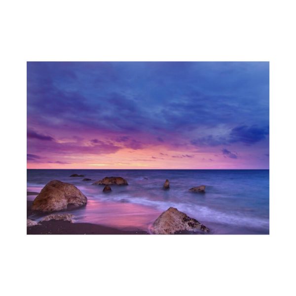 92369-40.jpg Rocks, Pink, Purple and Navy Sky Poster