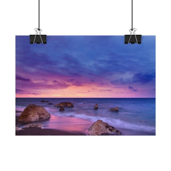 92369-41.jpg Rocks, Pink, Purple and Navy Sky Poster