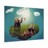 92369-7.jpg Elephant and Giraffe Illustration Poster