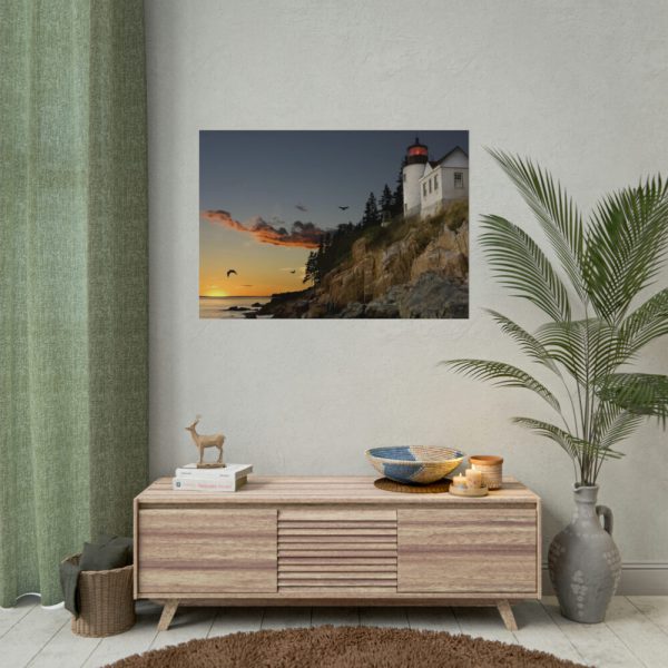 Lighthouse and Beautiful Sunset Poster