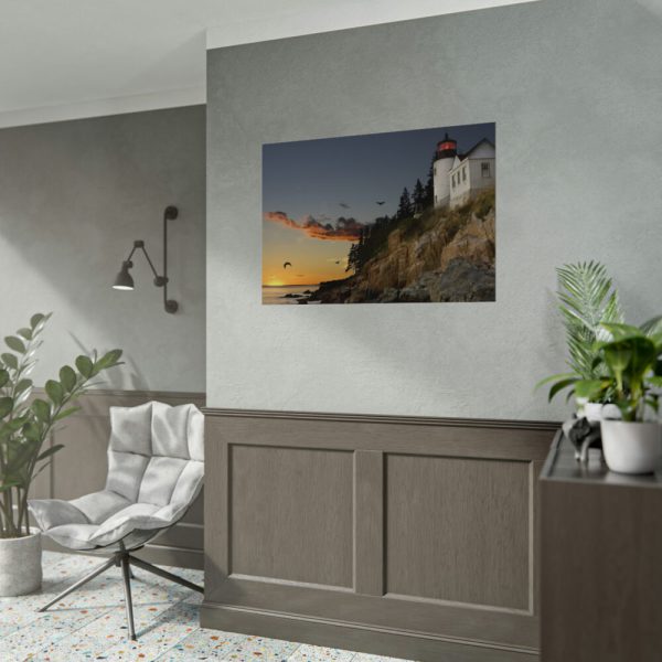 Lighthouse and Beautiful Sunset Poster