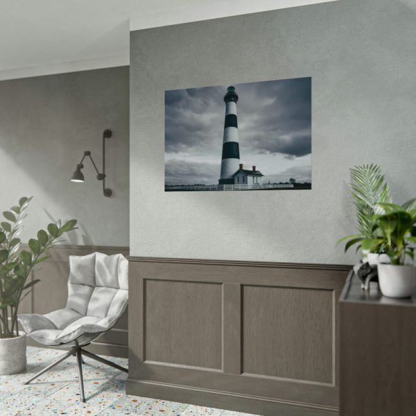 Lighthouse With Black Sky Poster
