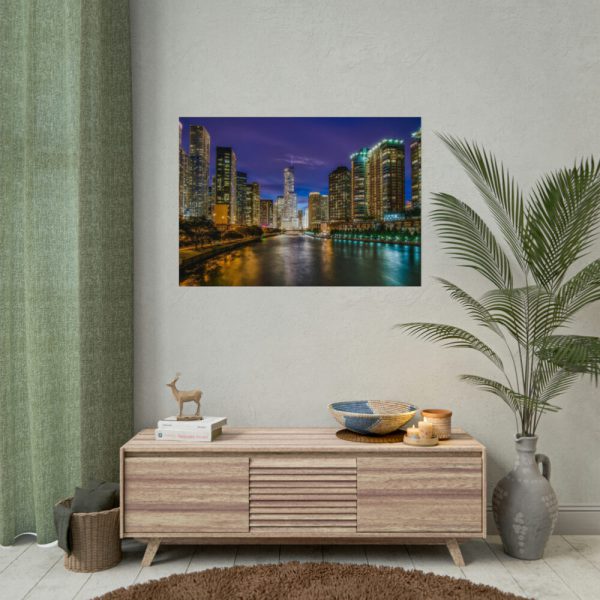 92408-1155.jpg Chicago Illinois River Water Reflections Poster