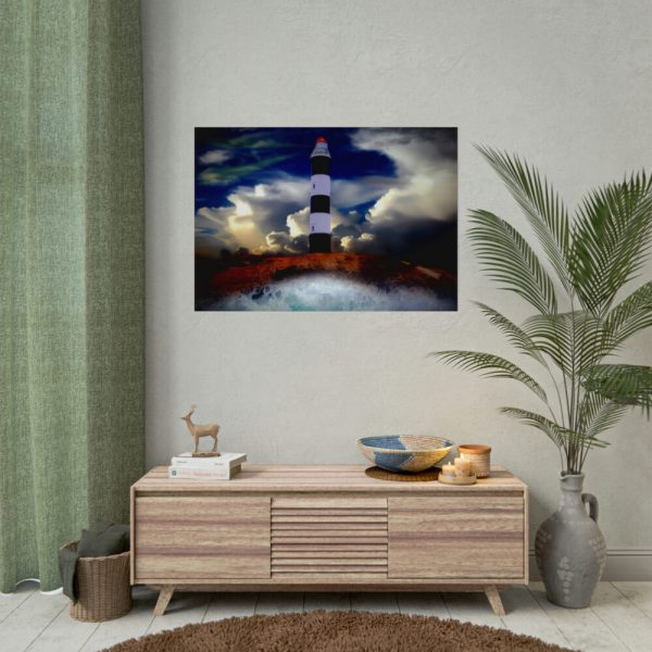 92408-1175.jpg Lighthouse Sea Water Illustration Poster