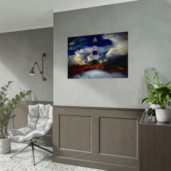92408-1176.jpg Lighthouse Sea Water Illustration Poster