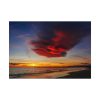 Red Sky at Morning with Ocean Poster