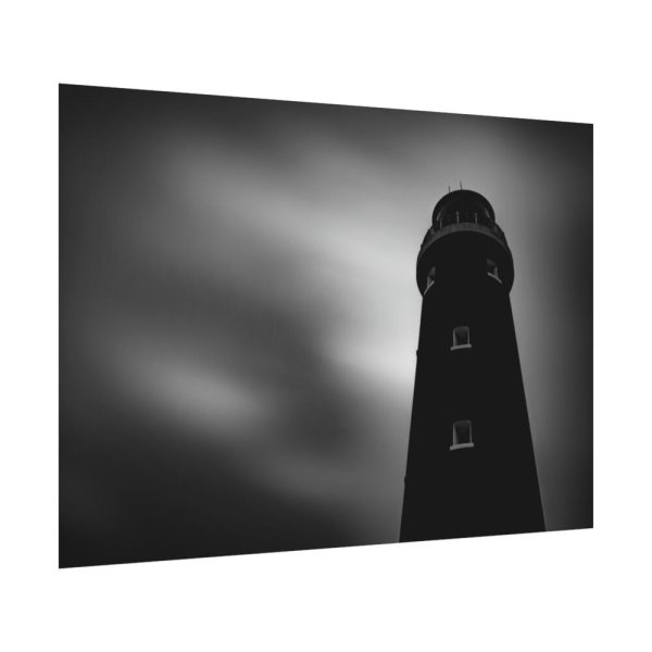 92408-1229.jpg Lighthouse in Black and White Poster