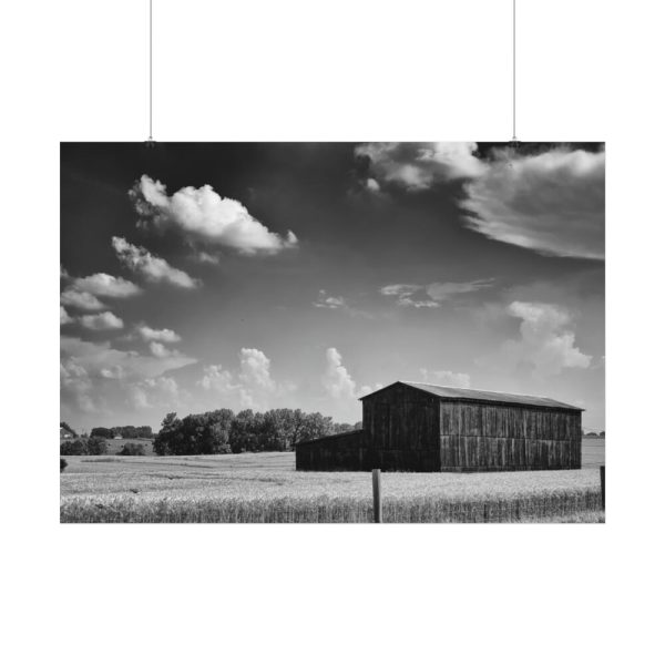 Black and White Barn Poster